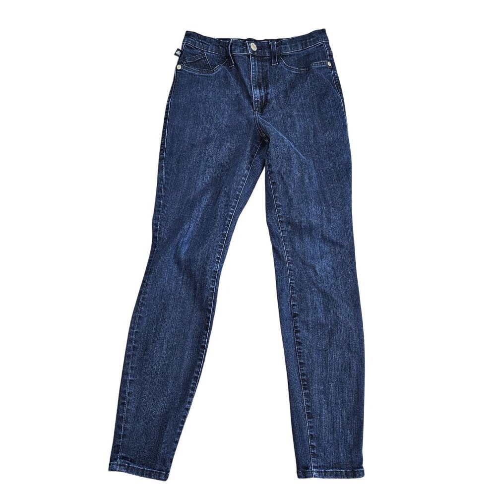 Rock & Republic Jeans Womens 8 Blue Dark Wash High Rise Tapered Leg Denim